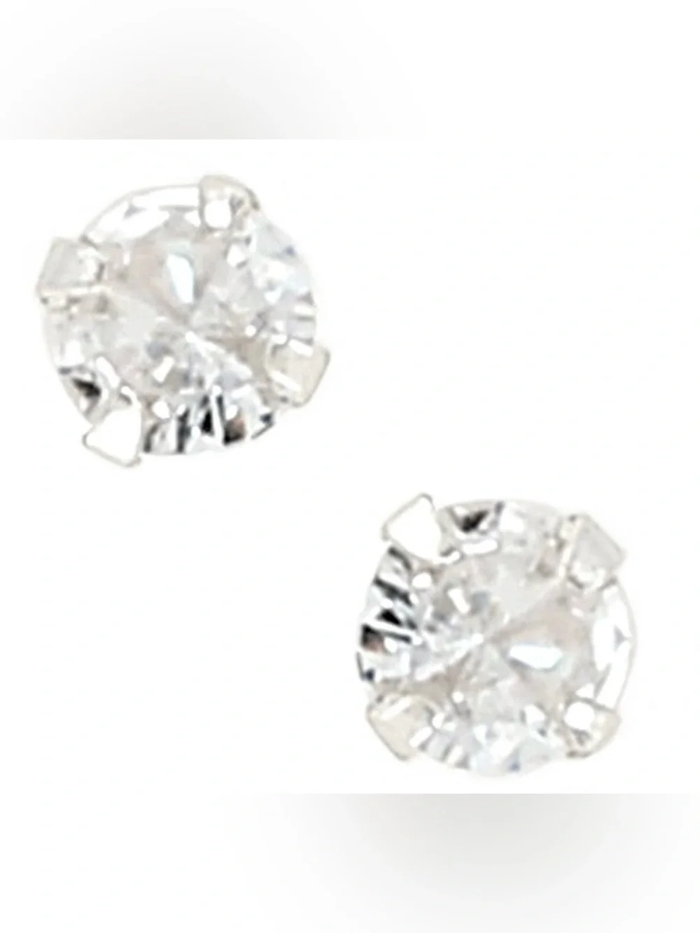 Pavilion Gift Company Get Well 5mm Sterling Silver Cubic Zirconia Earrings NIB